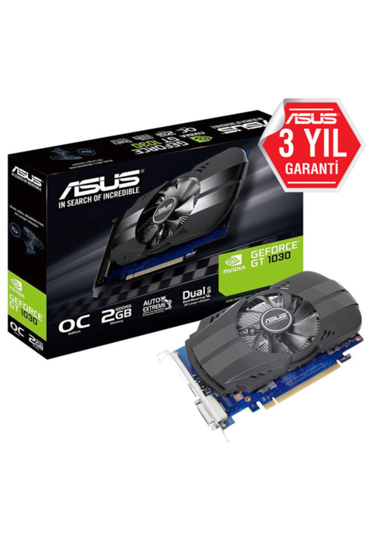 ASUS Phoenix Ph-gt1030-o2g Geforce Gt 1030 2gb Gddr5 64bit Dx12 Ekran Kartı
