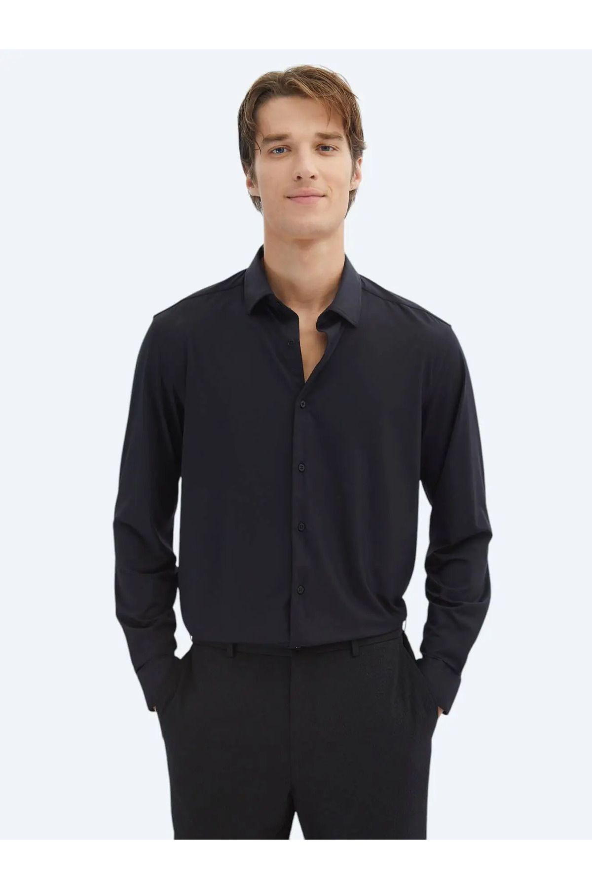 Kip Siyah Regular Fit Casual Gömlek