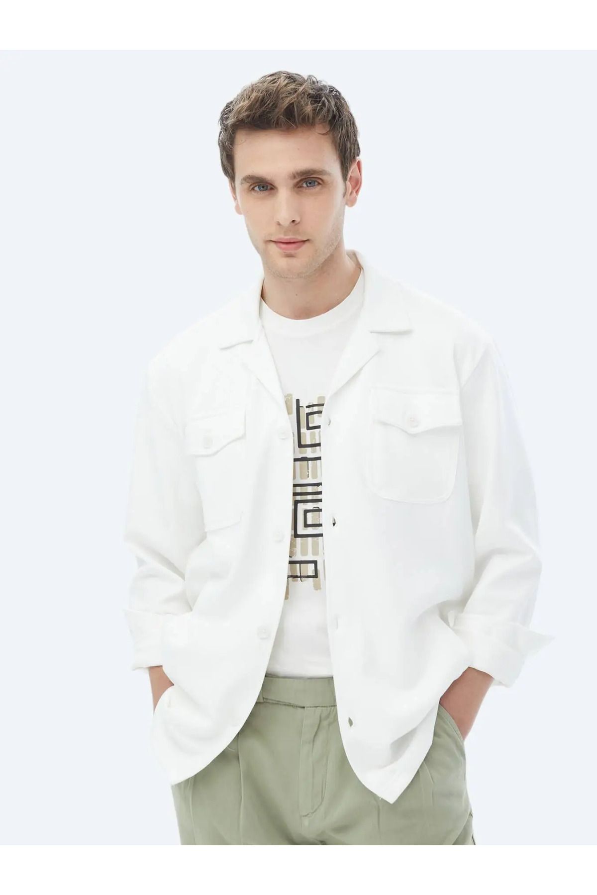 Kip Bej Regular Fit Overshırt