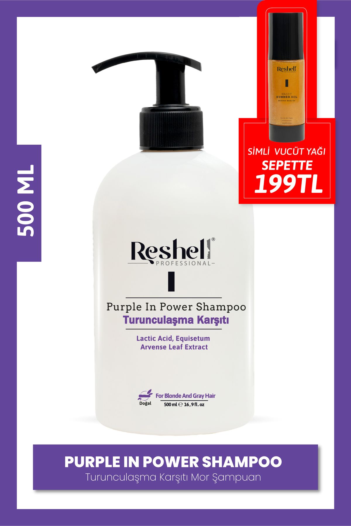 Reshell Turunculaşma Karşıtı Mor Şampuan 500 ml