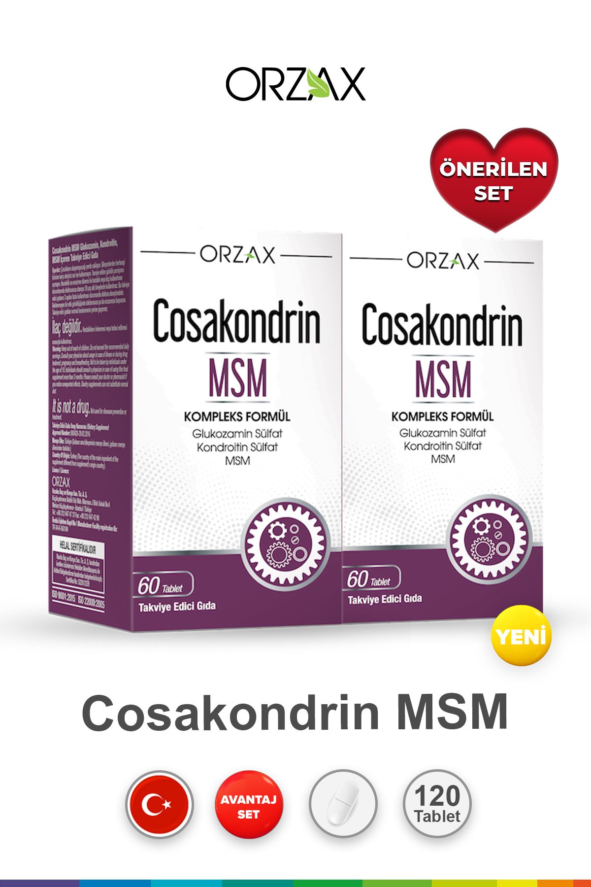 Orzax Cosakondrin MSM 60 Tablet (2 adet)