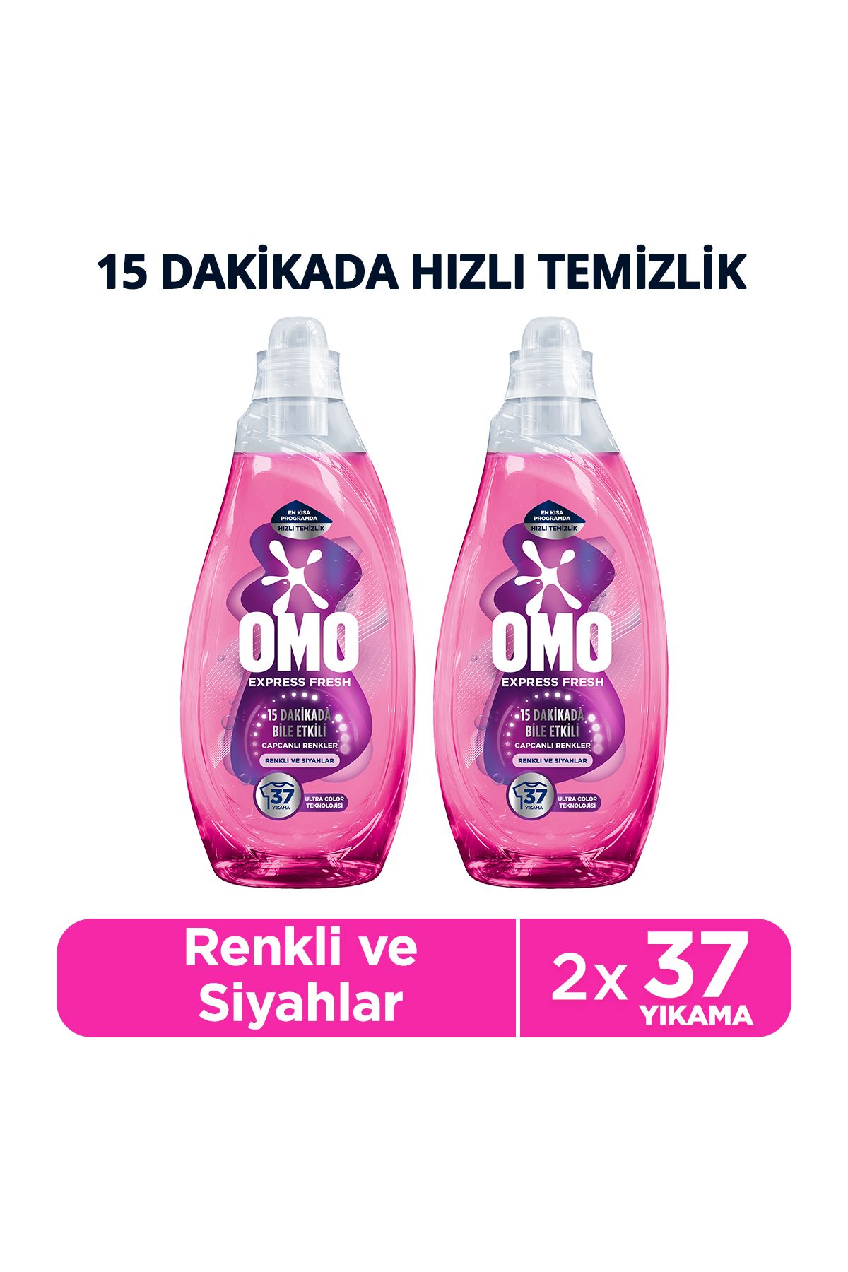 Omo Express Fresh Capcanlı Renkler Renkli Ve Siyahlar Sıvı Çamaşır Deterjanı 1480 ml X2