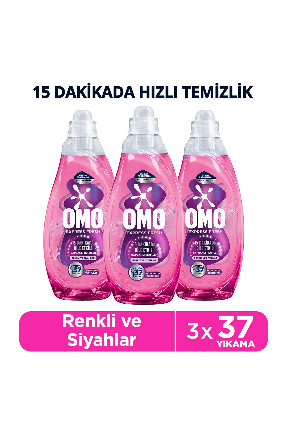 Omo Express Fresh Capcanlı Renkler Renkli Ve Siyahlar Sıvı Çamaşır Deterjanı 1480 ml X3