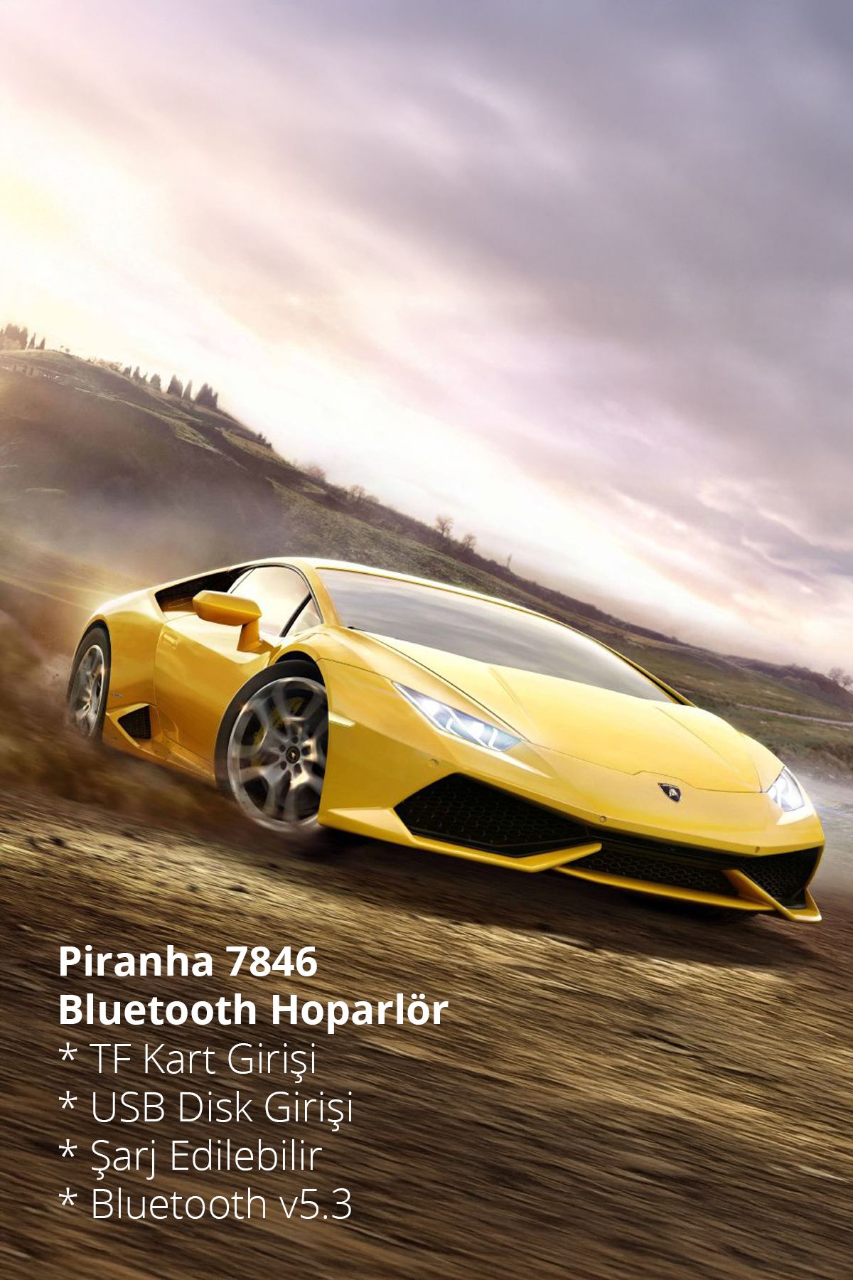 Piranha 7846 Kablosuz Bluetooth Hoparlör / USB-TF Kart Girişi / Şarj Edilebilir / Bluetooth v5.3