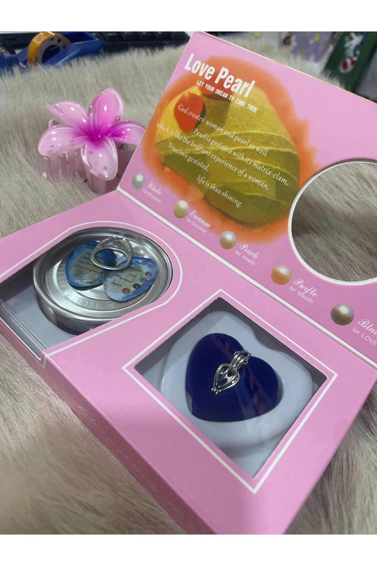 Tasarım İstiridye Içinden Çıkan Inci Kolye ( Kutusu Pembe )