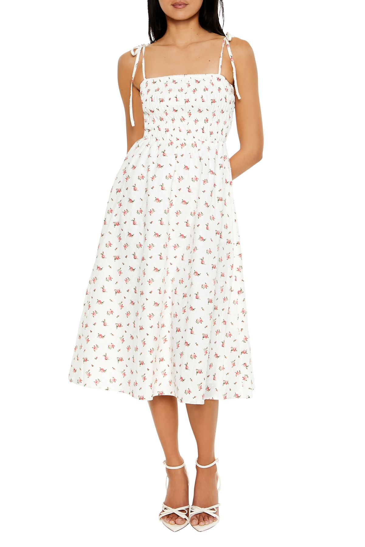 Forever 21 Çiçek Desenli A-Line Midi Elbise