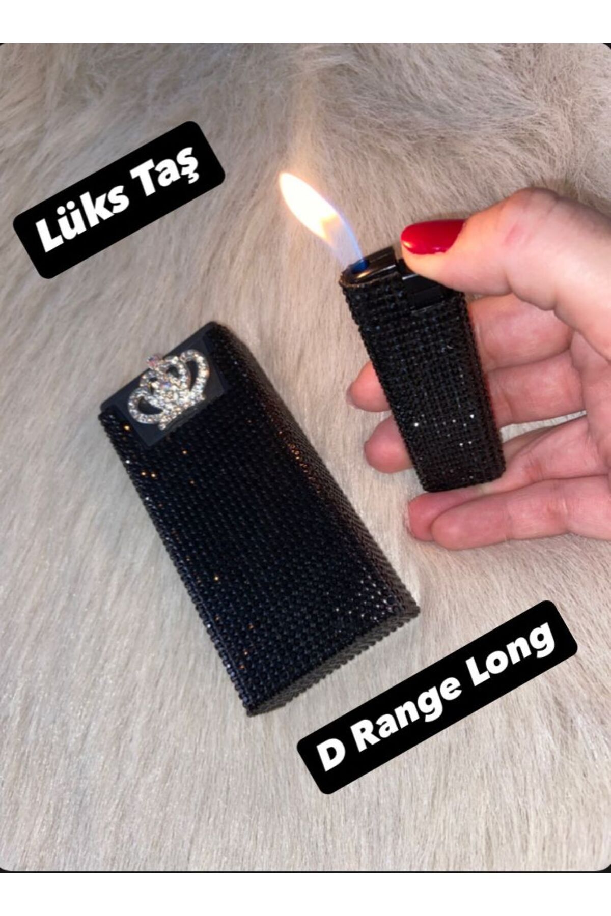 Lüks Taş Taşli Sigara Kutusu Ve Çakmak ( D Range Long )