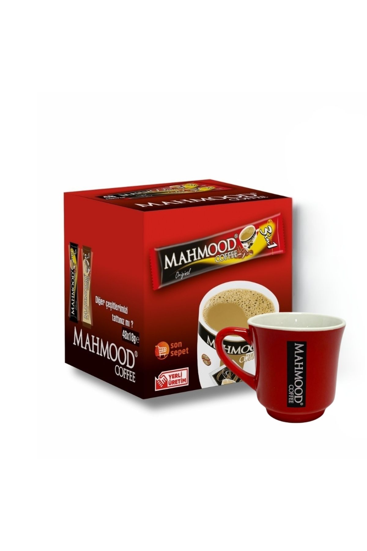 Mahmood Coffee 3'ü 1 Arada Hazır Kahve 48 Adet Ve Kupa Bardak