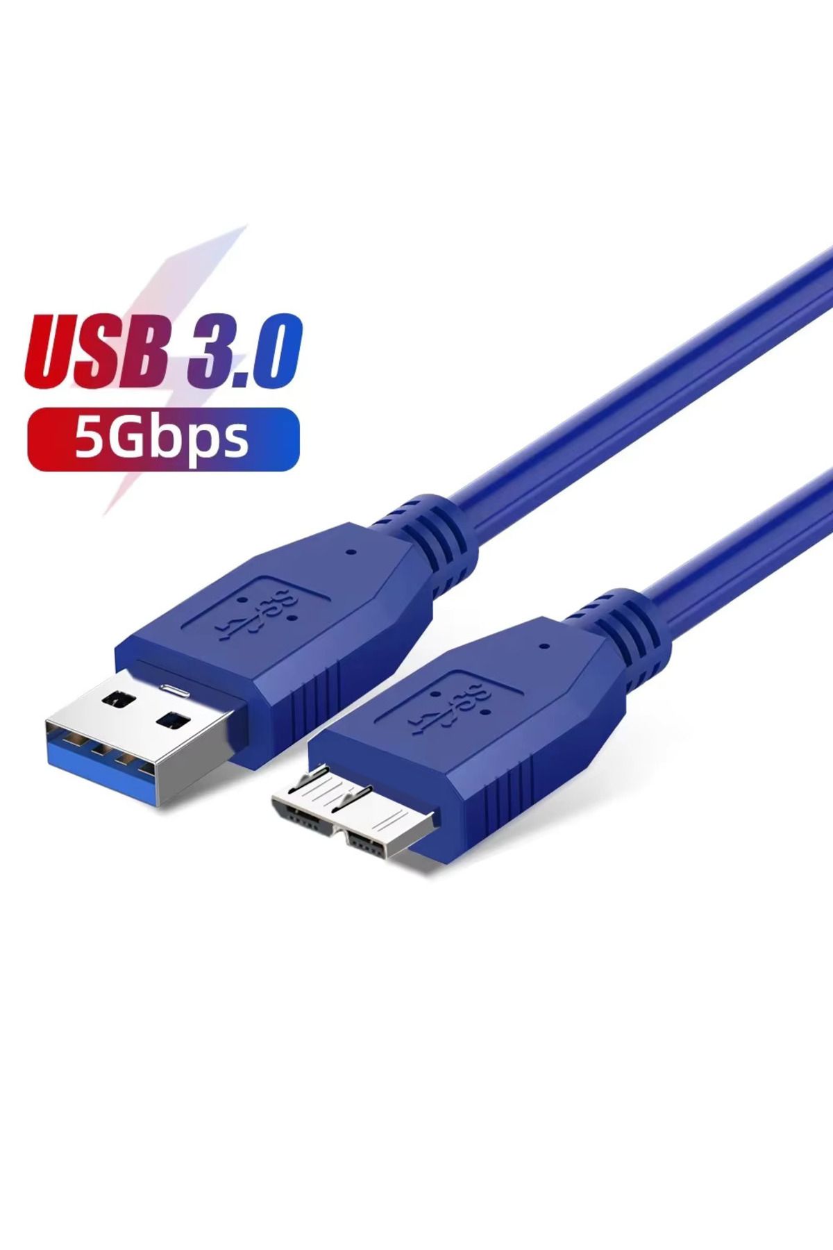 Derwell 1.5 Metre 1.5m Harddisk Kablosu Yüksek Hiz Usb 3.0 Tip A Mikro B Kablo Hızlı Veri Aktarma Kablosu