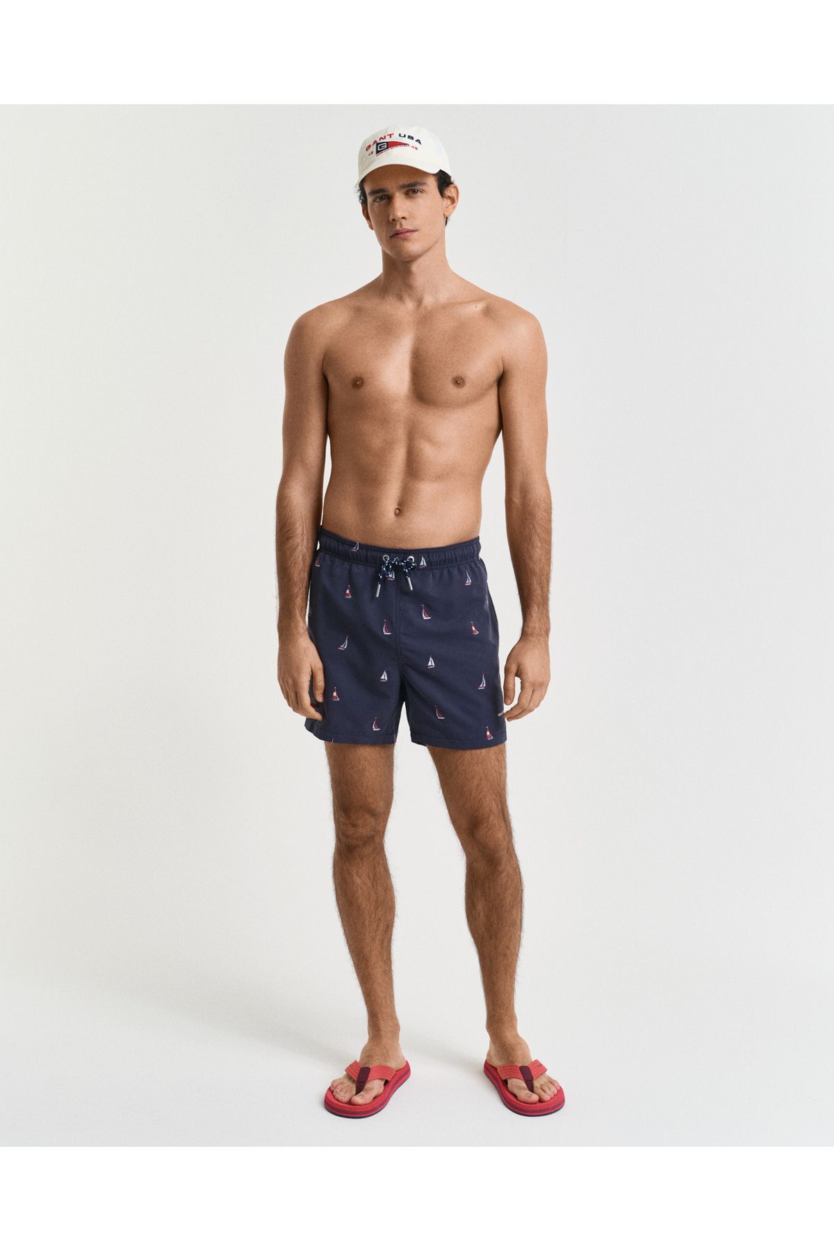 Gant Erkek Lacivert Regular Fit Desenli Mayo Şort