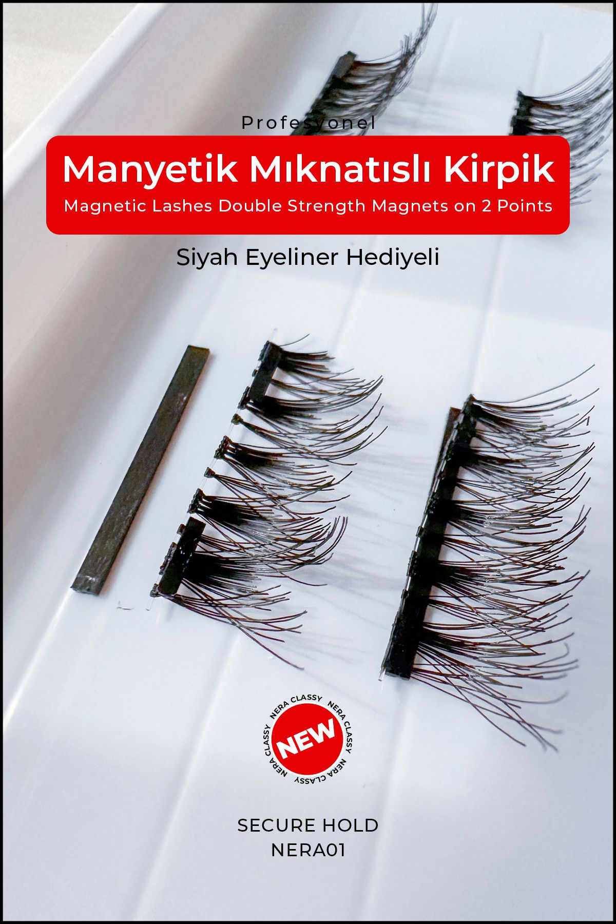 Nera Classy Manyetik Mıknatıslı Kirpik (Eyeliner Hediyeli) - Maximum Yoğun Manyetik Mıknatıslı Kirpik