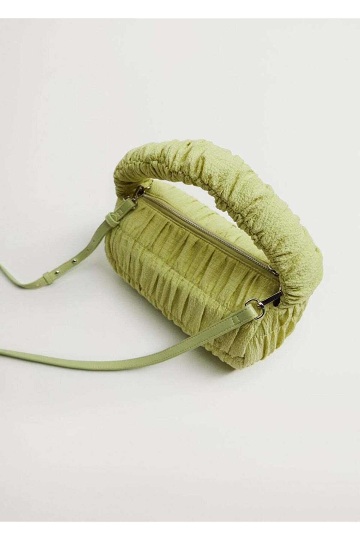 MANGO Kadın Yeşil Büzgü Detaylı Çanta