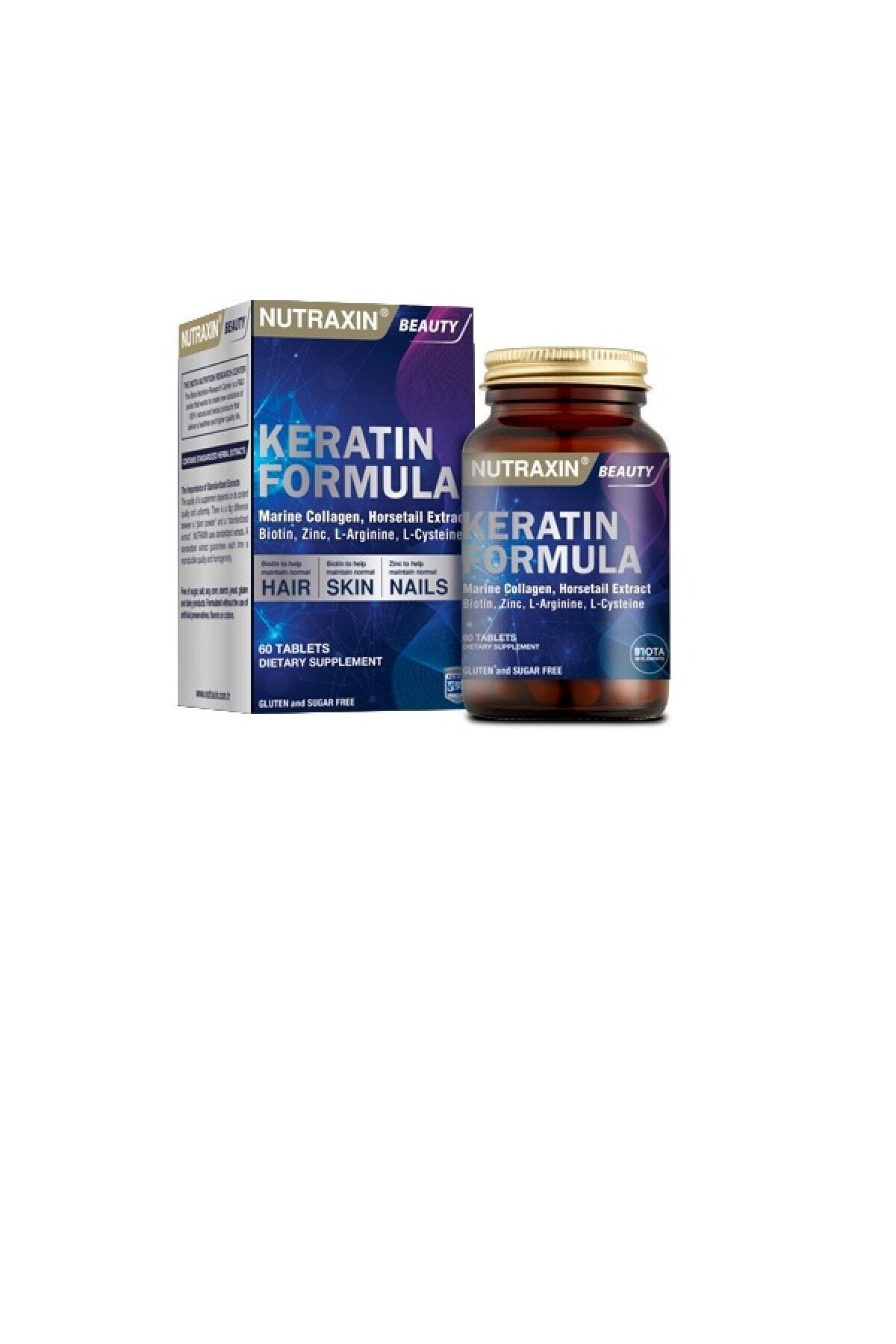 Nutraxin Biotin, Çinko Ve B Vitaminleri Ile Kükürt Içeren Keratin Formula 60 Tablet