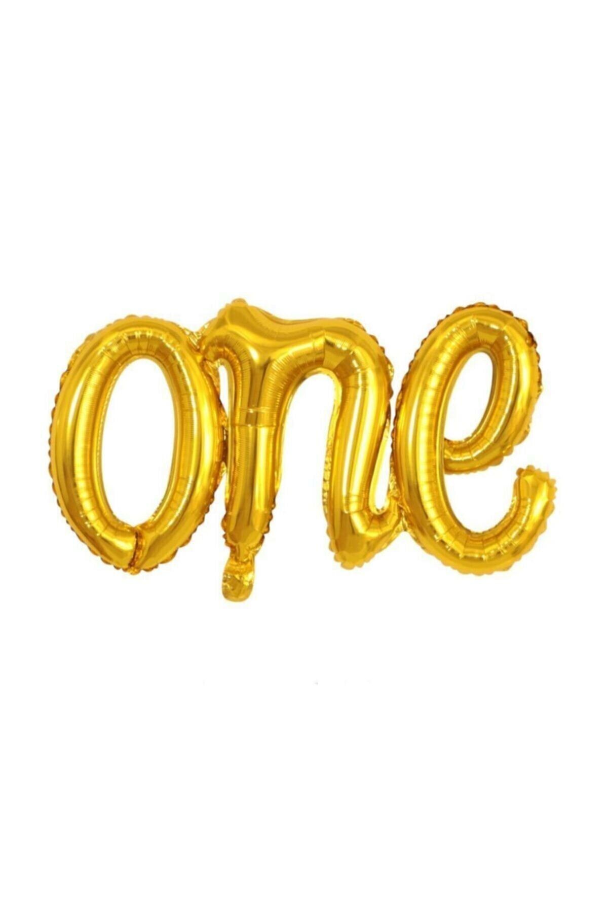 Genel Markalar One Yazılı Altın Renk Folyo Balon