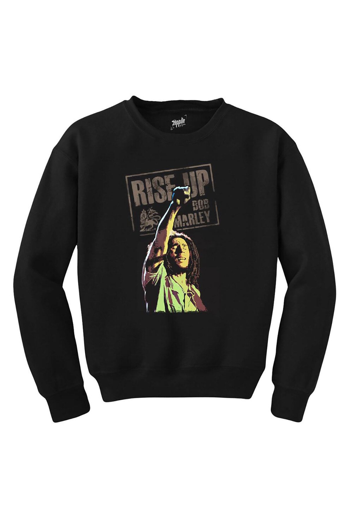 Z zepplin Bob Marley Rise Up Siyah Sweatshirt