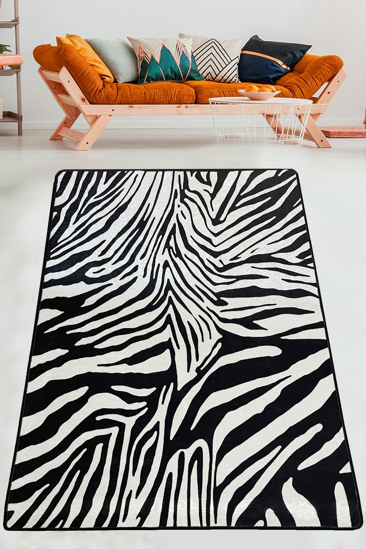 Chilai Home Zebra Dekoratif Halı Djt Yıkanabilir, Kaymaz Taban, Halı Modern