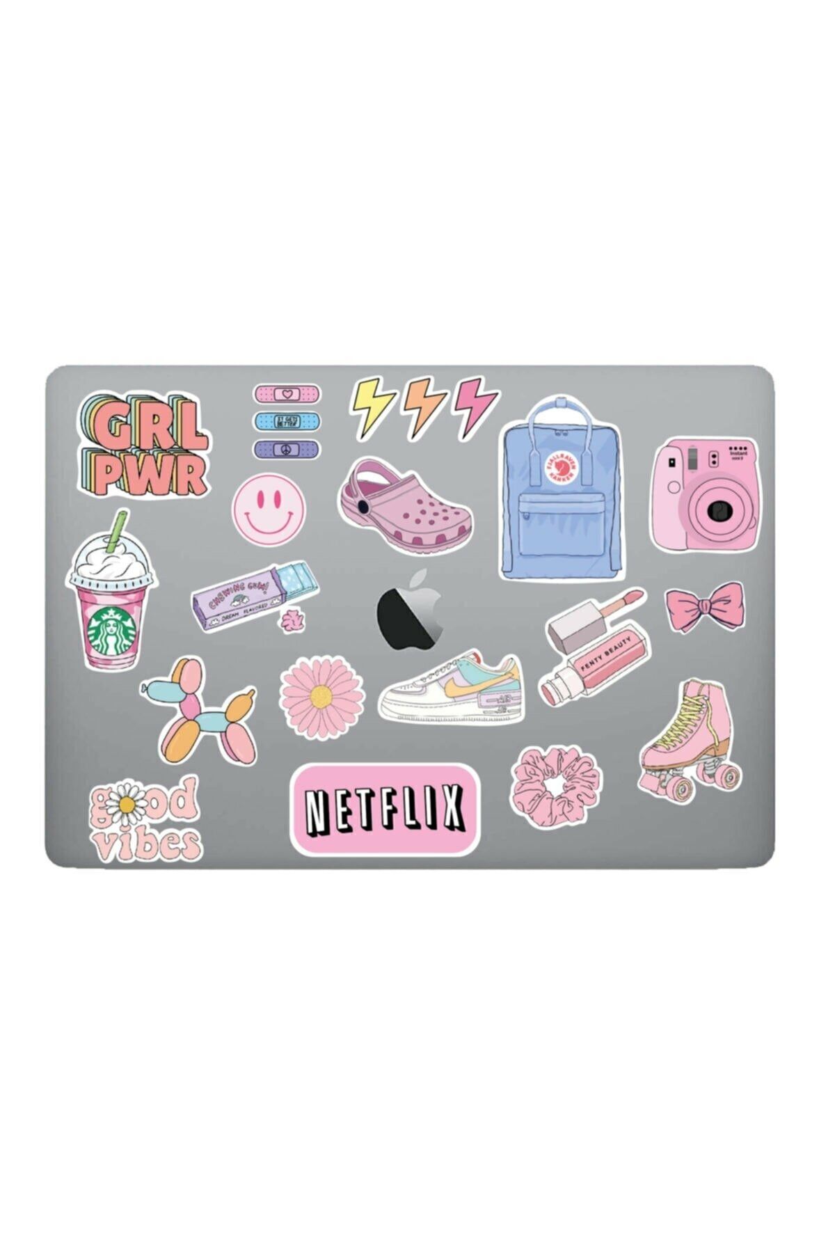 ENGINPRINT Çizilmez Suya Dayanıklı Pinky Temalı Laptop & Tablet Sticker Seti