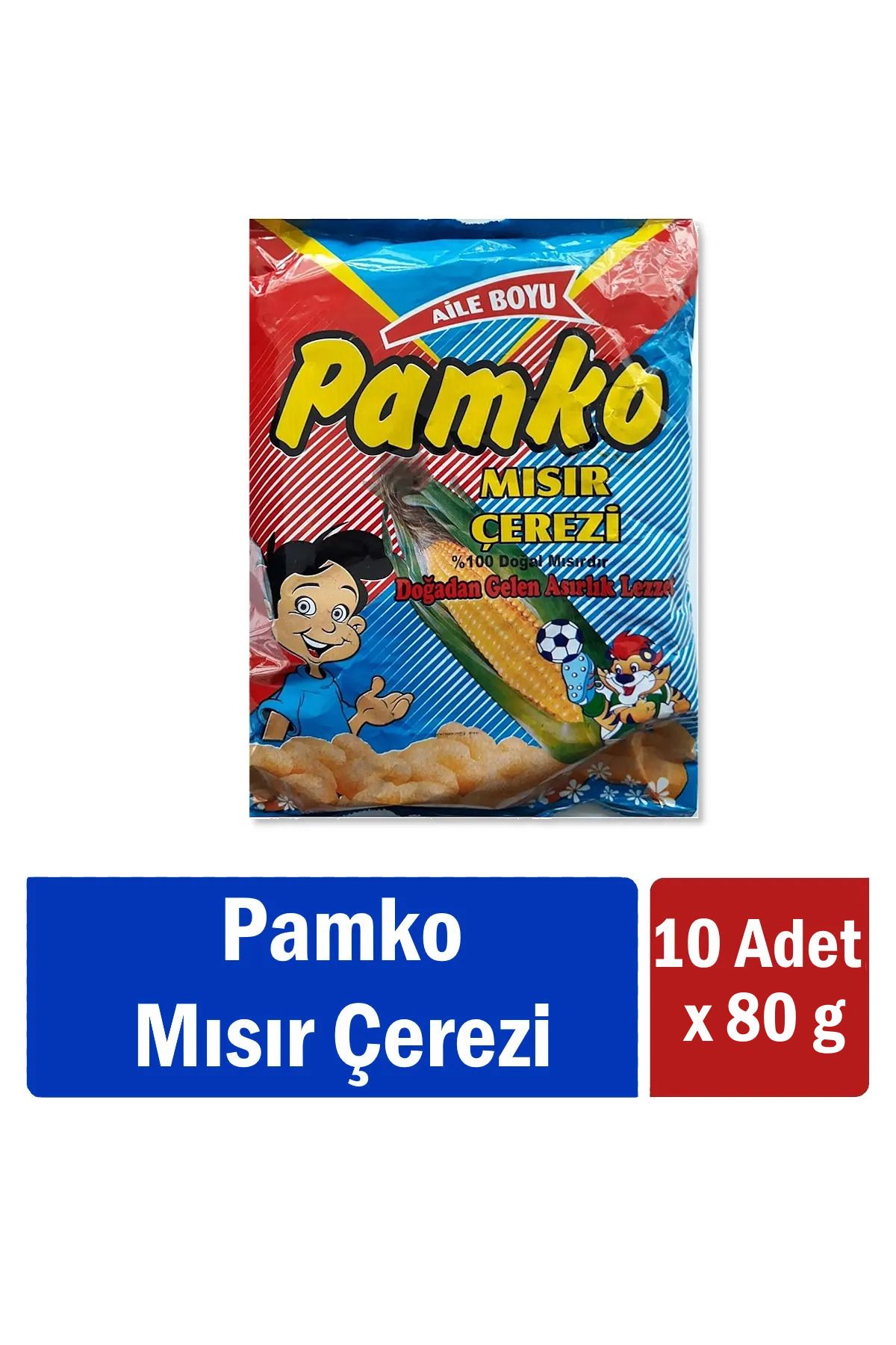 PAMKO Mısır Çerezi Aile Boyu 80 gr X 10 Adet