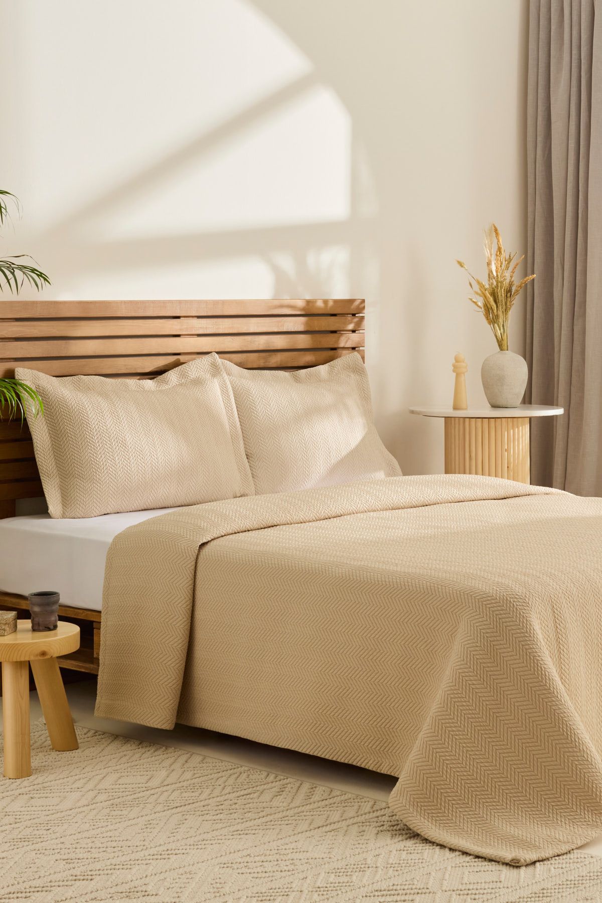 Kaşmir Home Infınity Çift Kişilik Yatak Örtüsü Takımı Bej