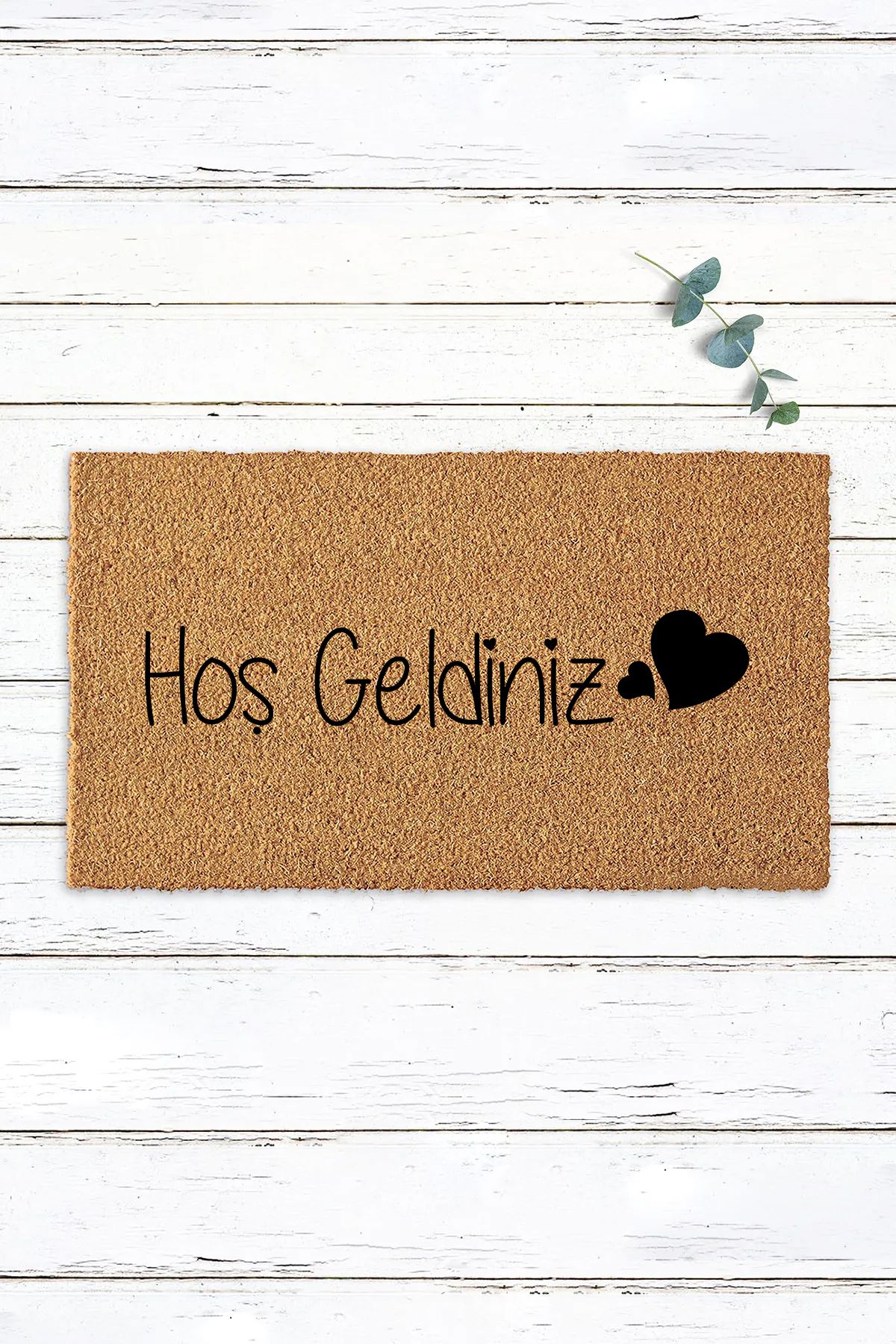 Paspas Yap Hoş Geldiniz Yazılı Kalpli Kapı Paspası Ev Kapı Önü Paspas