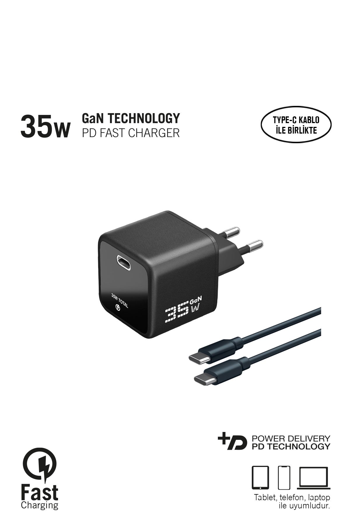 İntouch 35W GaN Technology PD Fast Şarj Aleti