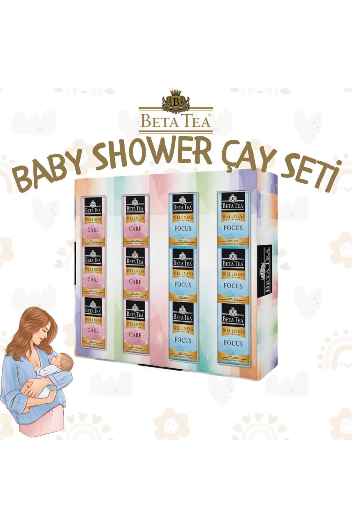 Beta Tea Beta Baby Shower Çay Seti - %100 Pamuk Dokuma Piramit Poşet Çay 12'li Set 22.8 gr