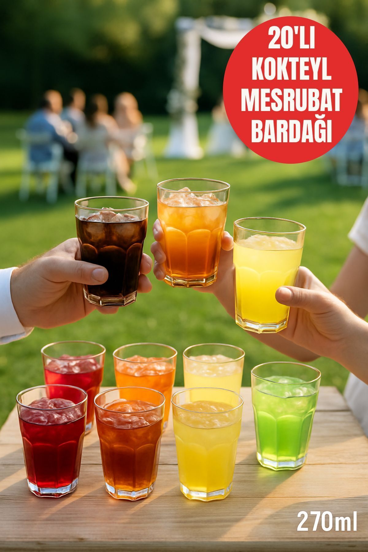 Open Home Concept Düğün & Davet İçin 270 ml Plastik Bardak – 20 Adet