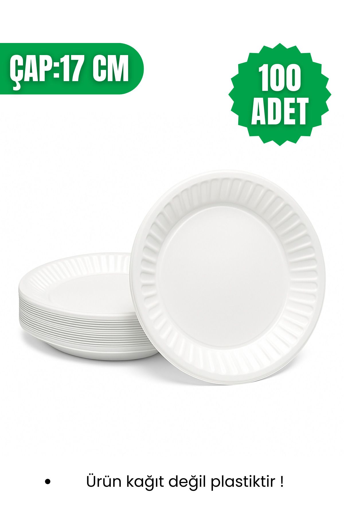 YOK YOK AMBALAJ Plastik Tabak 100 Adet Orta Boy