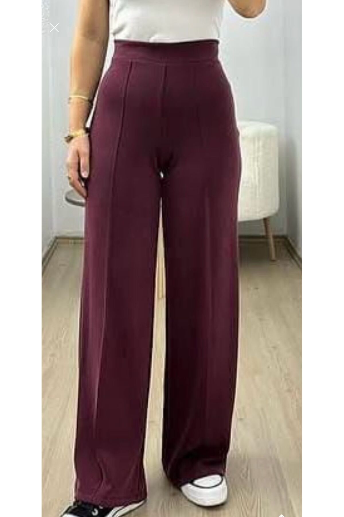 Moda Banuş Önü Dikişli Çımalı Bordo Modal Kumaş Eşofman