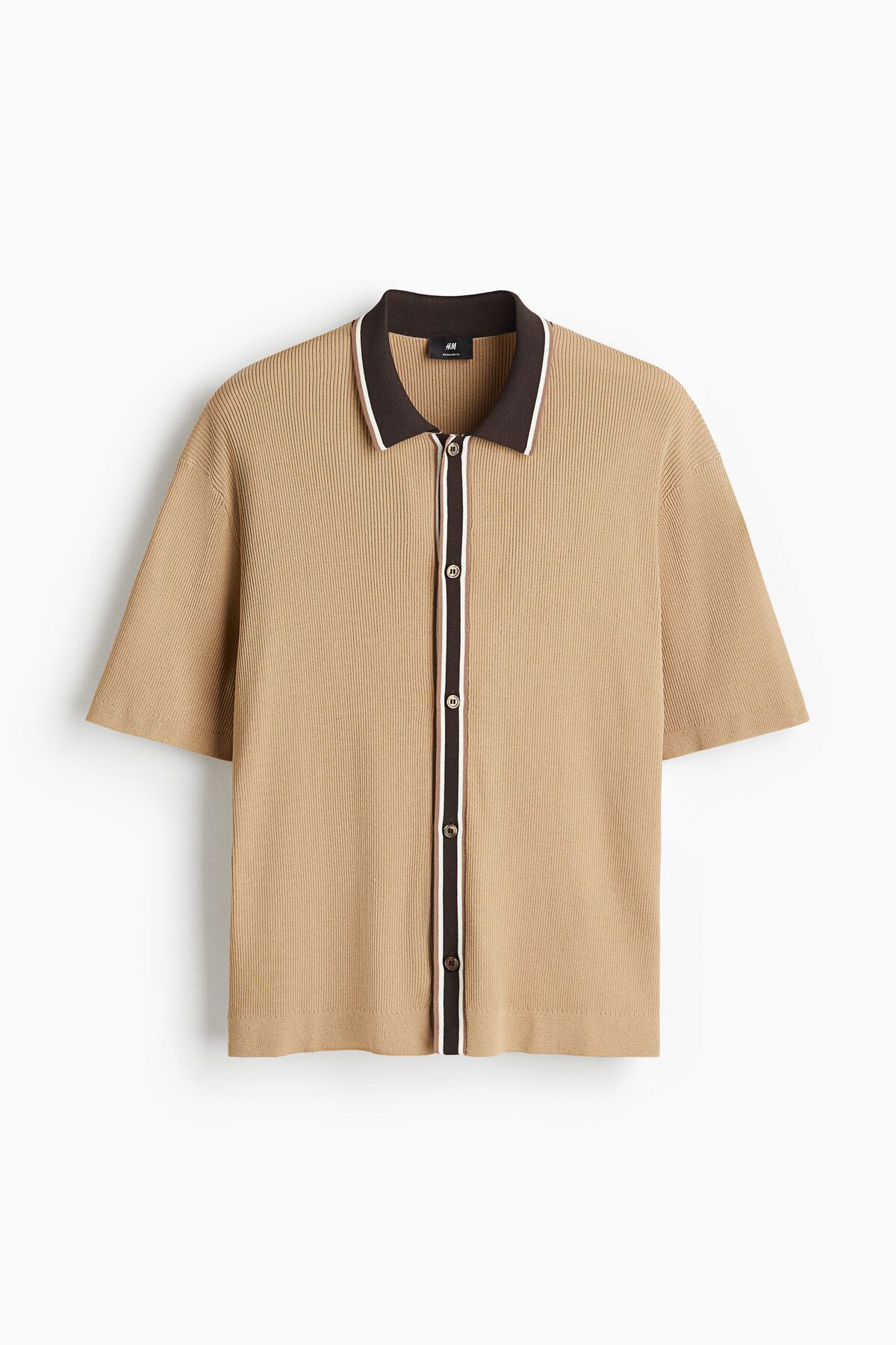 H&M Lastik Örgülü Gömlek Regular Fit