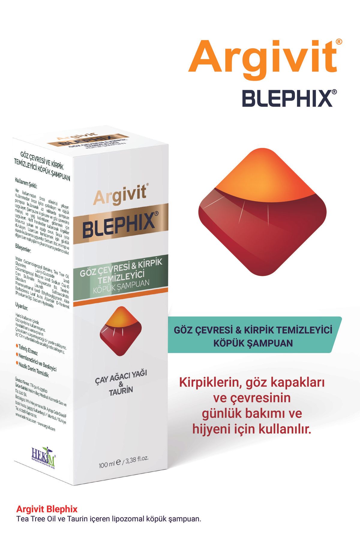 Argivit Blephix Göz Çevresi Ve Kirpik Temizleyici Köpük Şampuan 50 ml