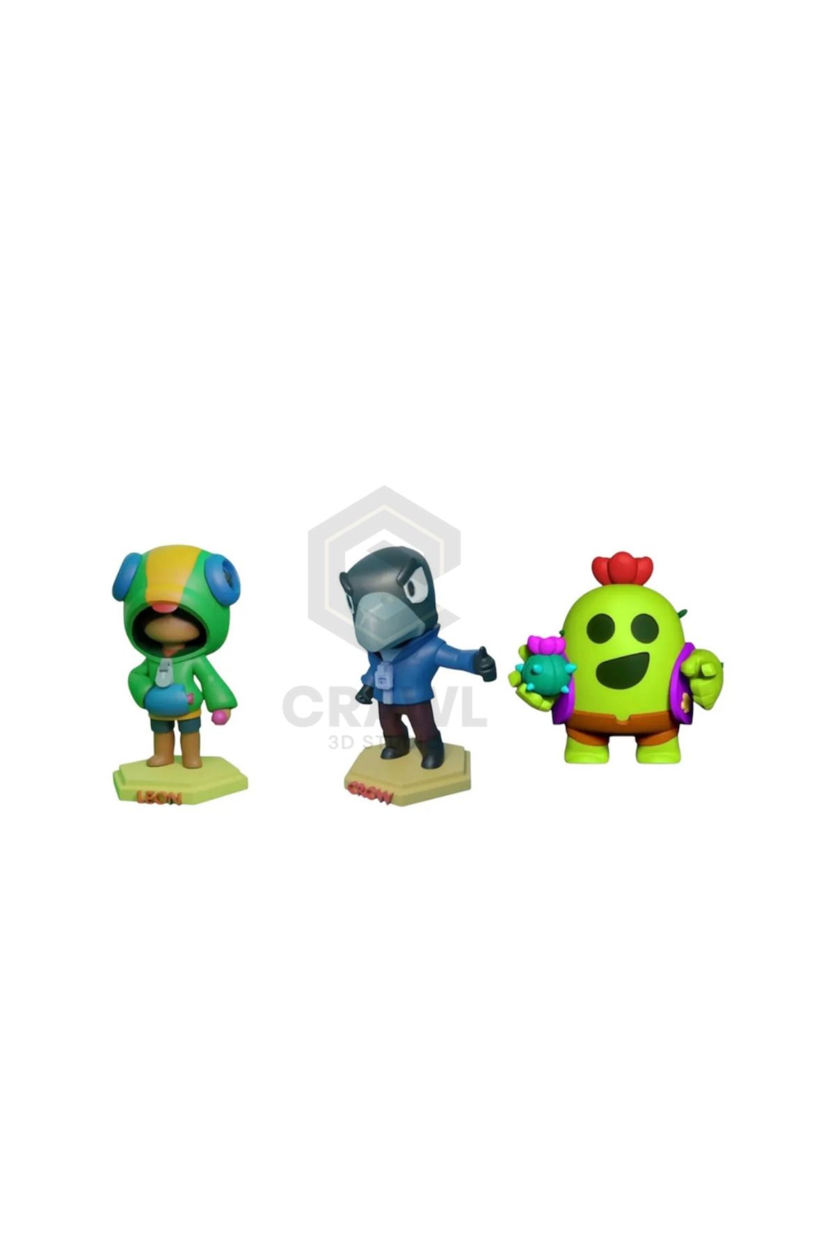 CRAWL 3D STUDIO Brawl stars 3lü set leon,spike,crow
