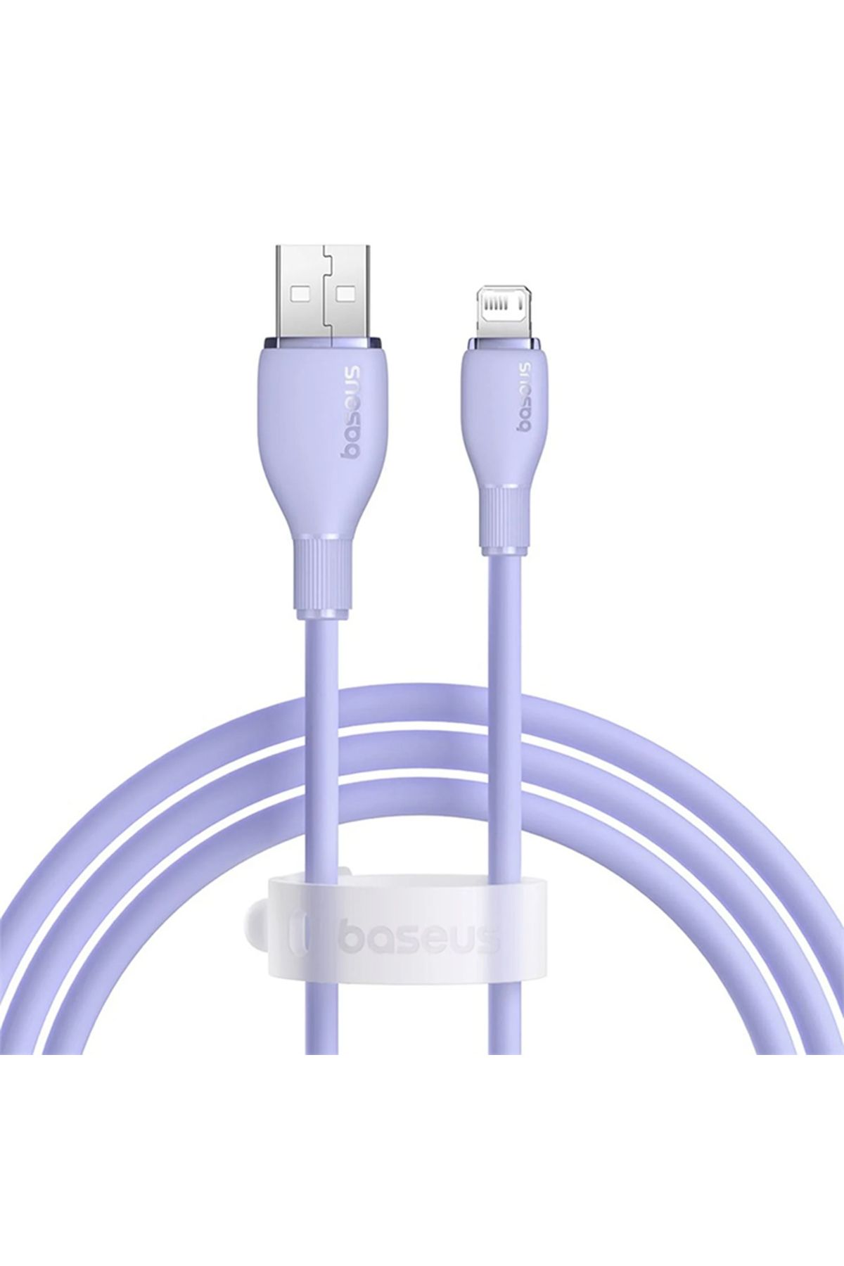 Baseus Pudding Hızlı Şarj Özellikli Usb To Lightning 2.4 A. Kablo 1.2m Mor