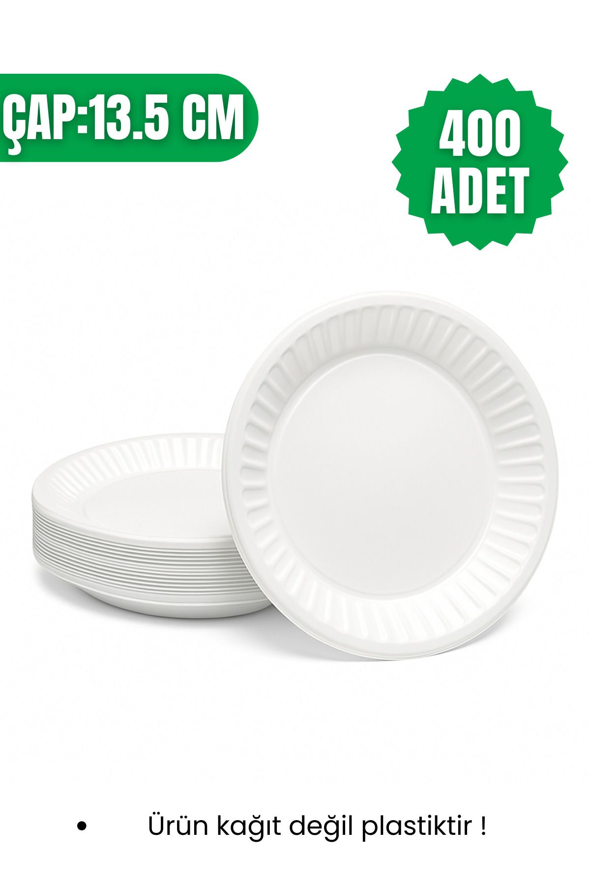 YOK YOK AMBALAJ Plastik Tabak Küçük Boy (çap:13.5cm) 400 Adet