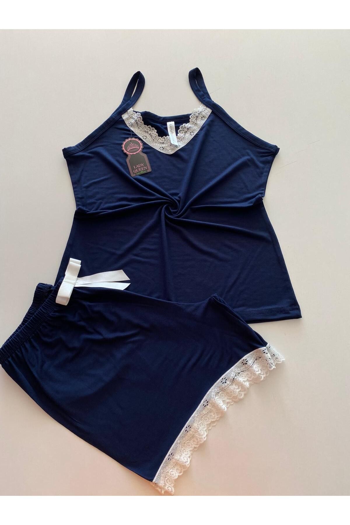 Lady Queen ring viskon şortlu pijama takımı