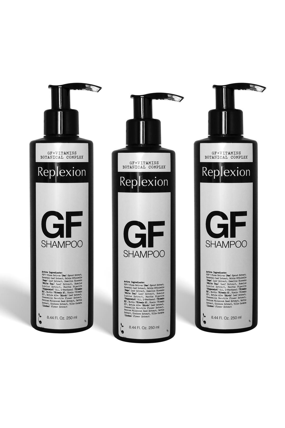 Replexion GF Shampoo 3 Adet Saç Dökülmesine Karşı Şampuan Yıpranmış Ve Hasar Görmüş Saçlara Bitkisel Koruma