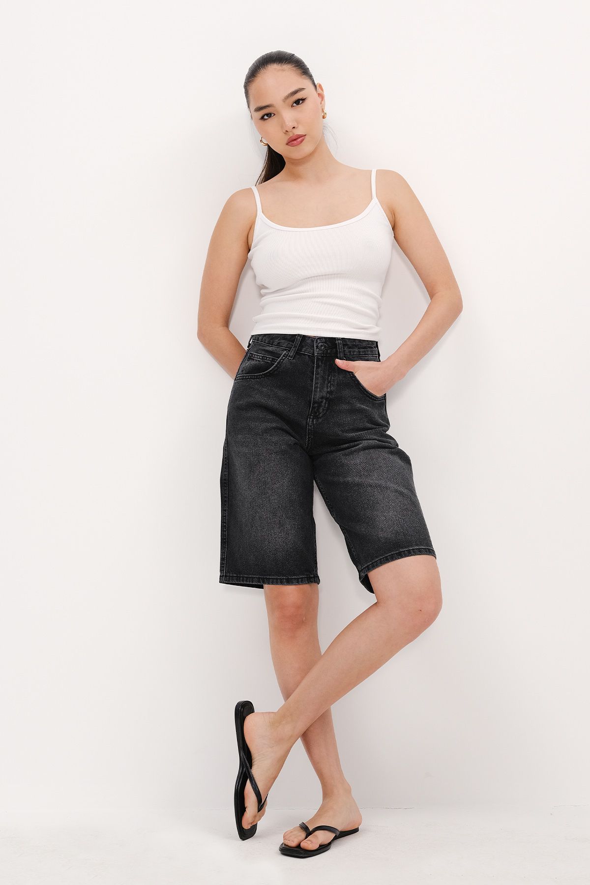 Addax Bermuda Denim Şort Ş8718-PNF