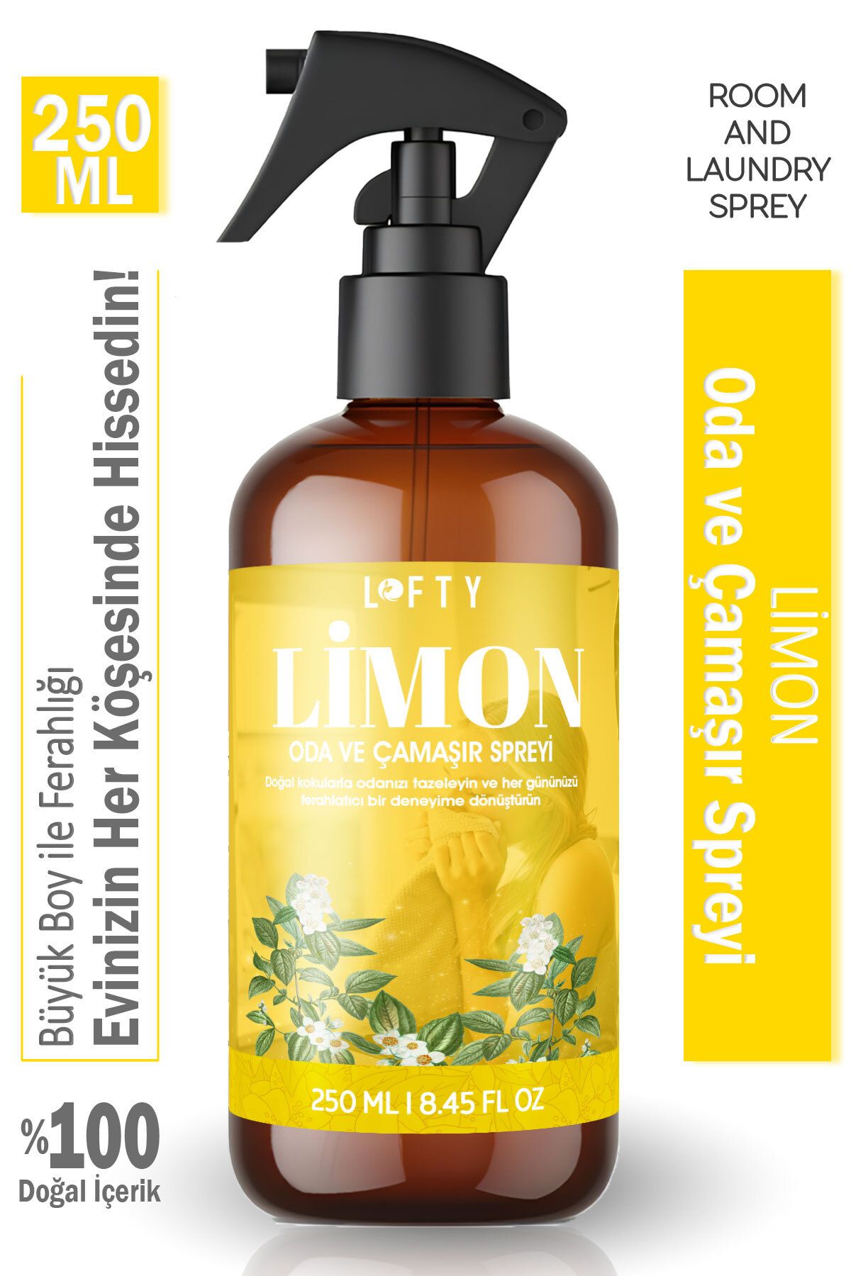 Lofty Limon Oda Ve Çamaşır Spreyi Oda Kokusu Oda Spreyi – Lemon Fresh Room Mist 250ml