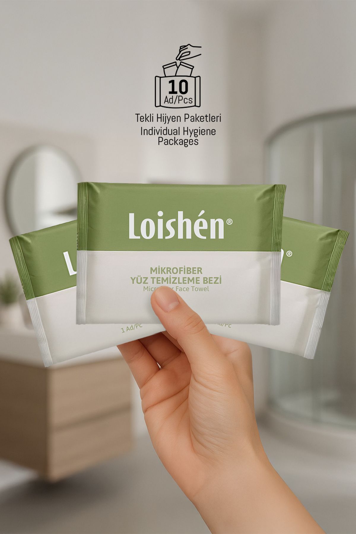 Loishen Mikrofiber Yüz Temizleme Bezi - 10 Adet - Ultra Hassas Doku Makyaj Temizleme (YIKA TEKRAR KULLAN)