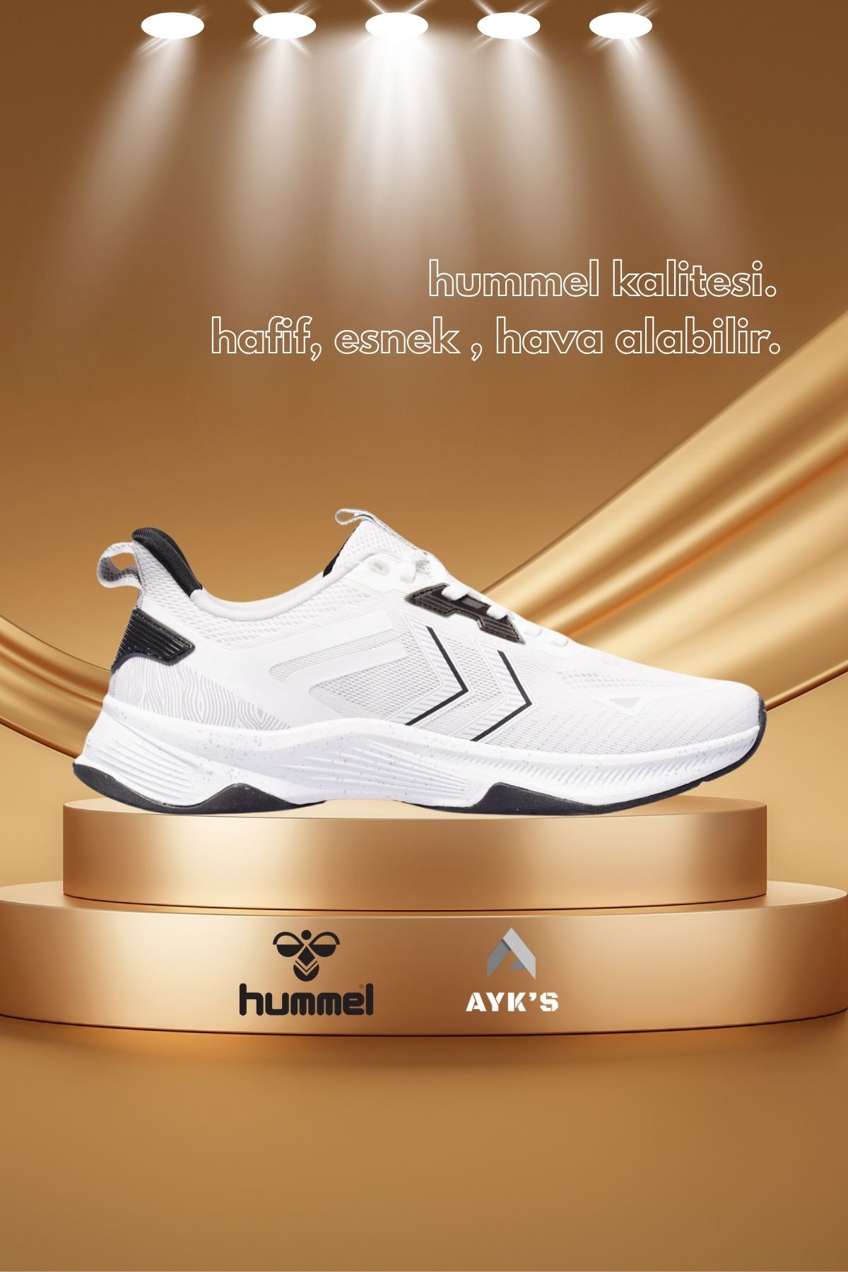 hummel Beyaz-siyah Memory Foam Hafif Esnek Erkek Spor Ayakkabı Hml Cora
