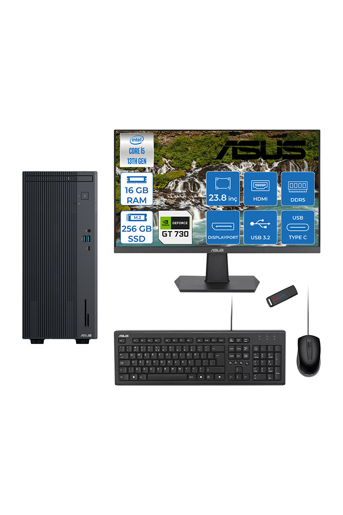 Expertcenter P500MV I5-13420H 16GB 256GB SSD Freedos 4GB/GT730 23.8