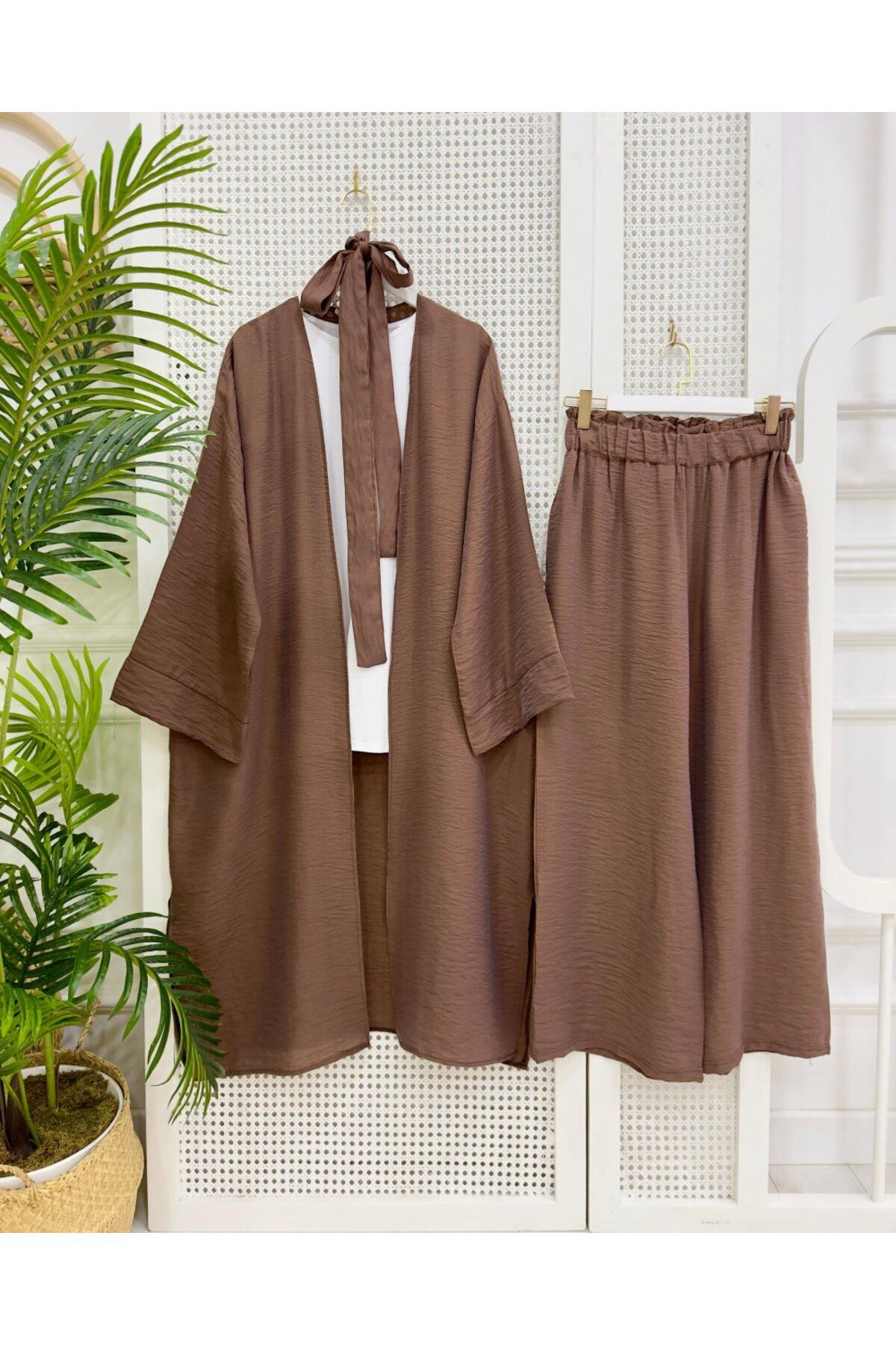 onix First Abaya Takım kahve
