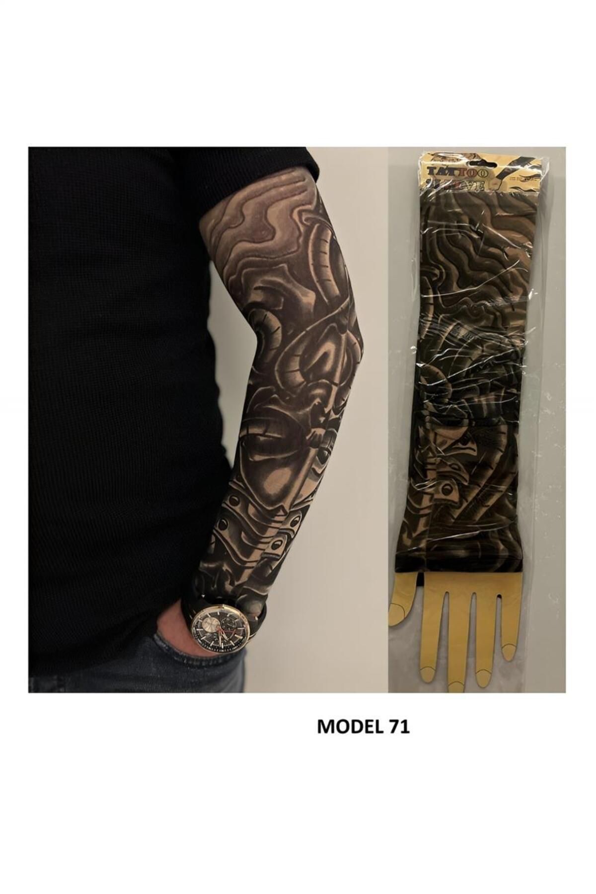 alsepeteavm Giyilebilir Dövme Çift Kol 2 Adet Kol Çorap Dövmesi Sleeve Tattoo Model71