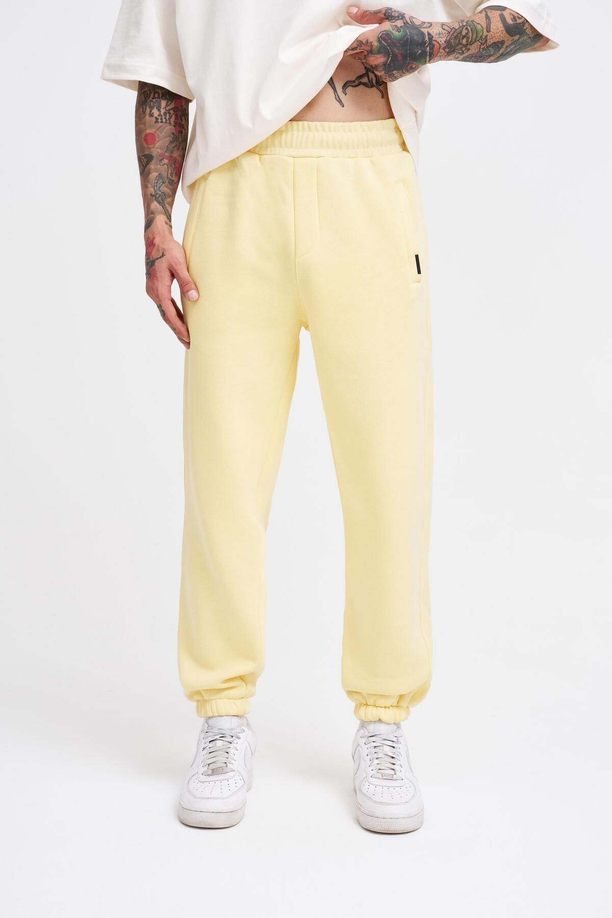 Machinist Erkek Basic Jogger Relaxed Sarı Eşofman Altı