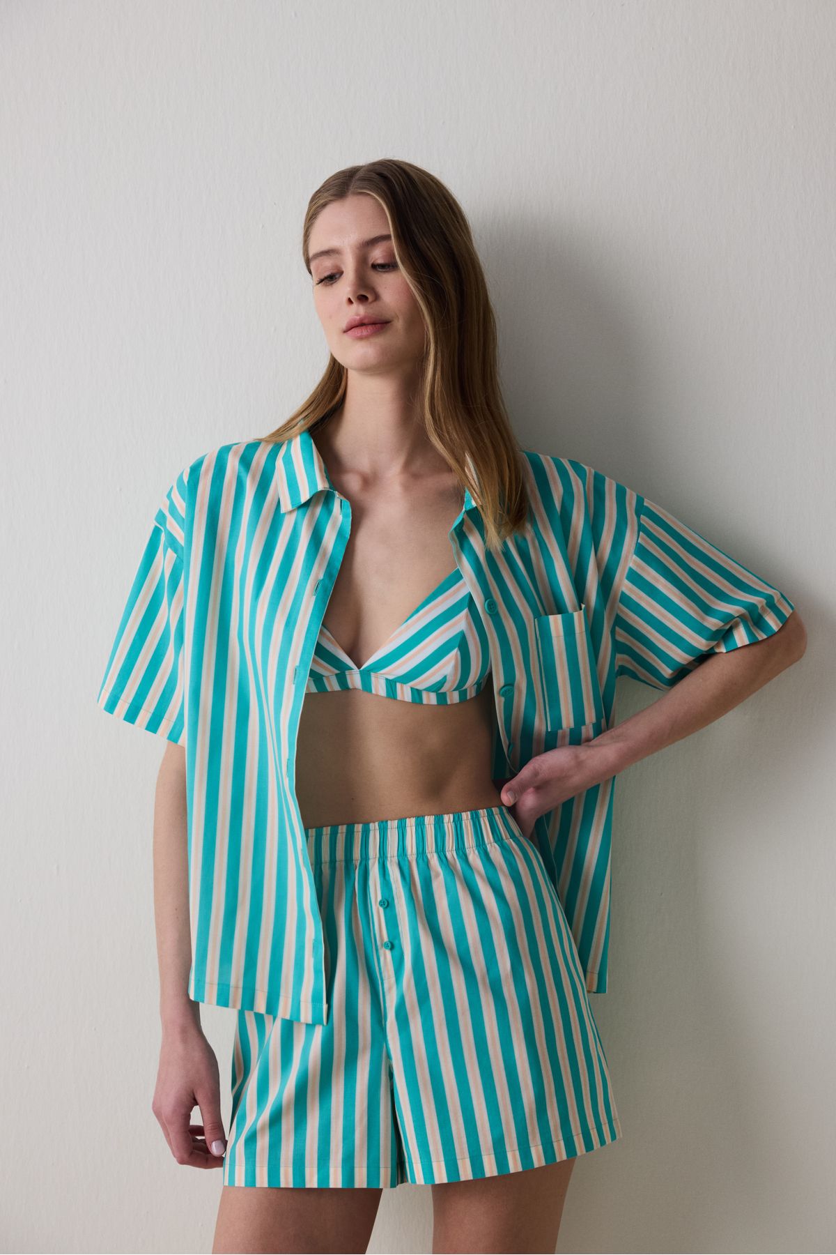 Penti Hailey Gömlek Şort Pijama Takımı