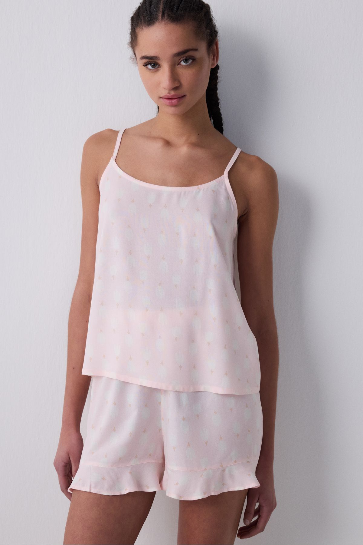 Penti Tulips Şortlu Açık Pembe Pijama Takımı