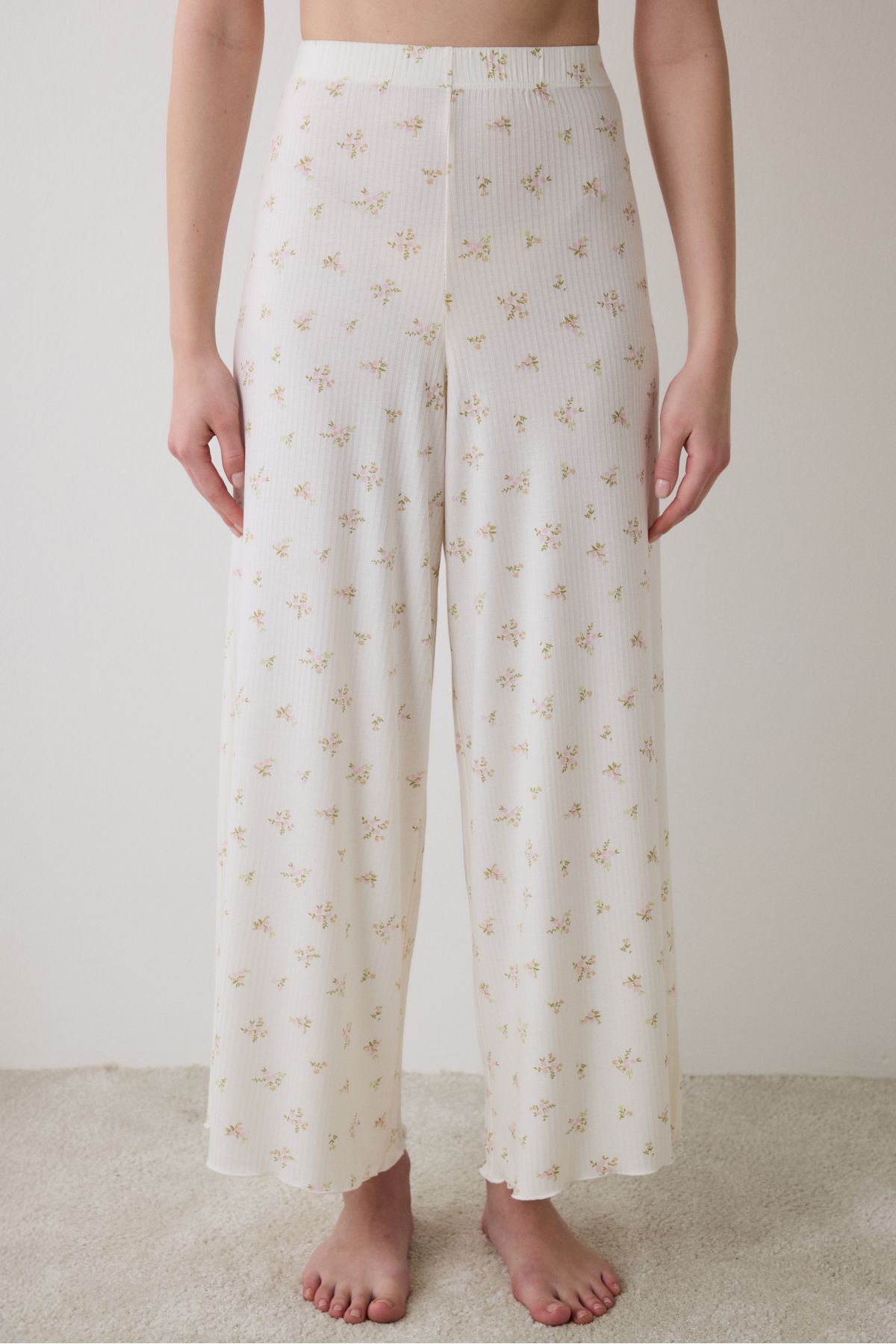 Penti Bloom Printed Ekru Pantolon