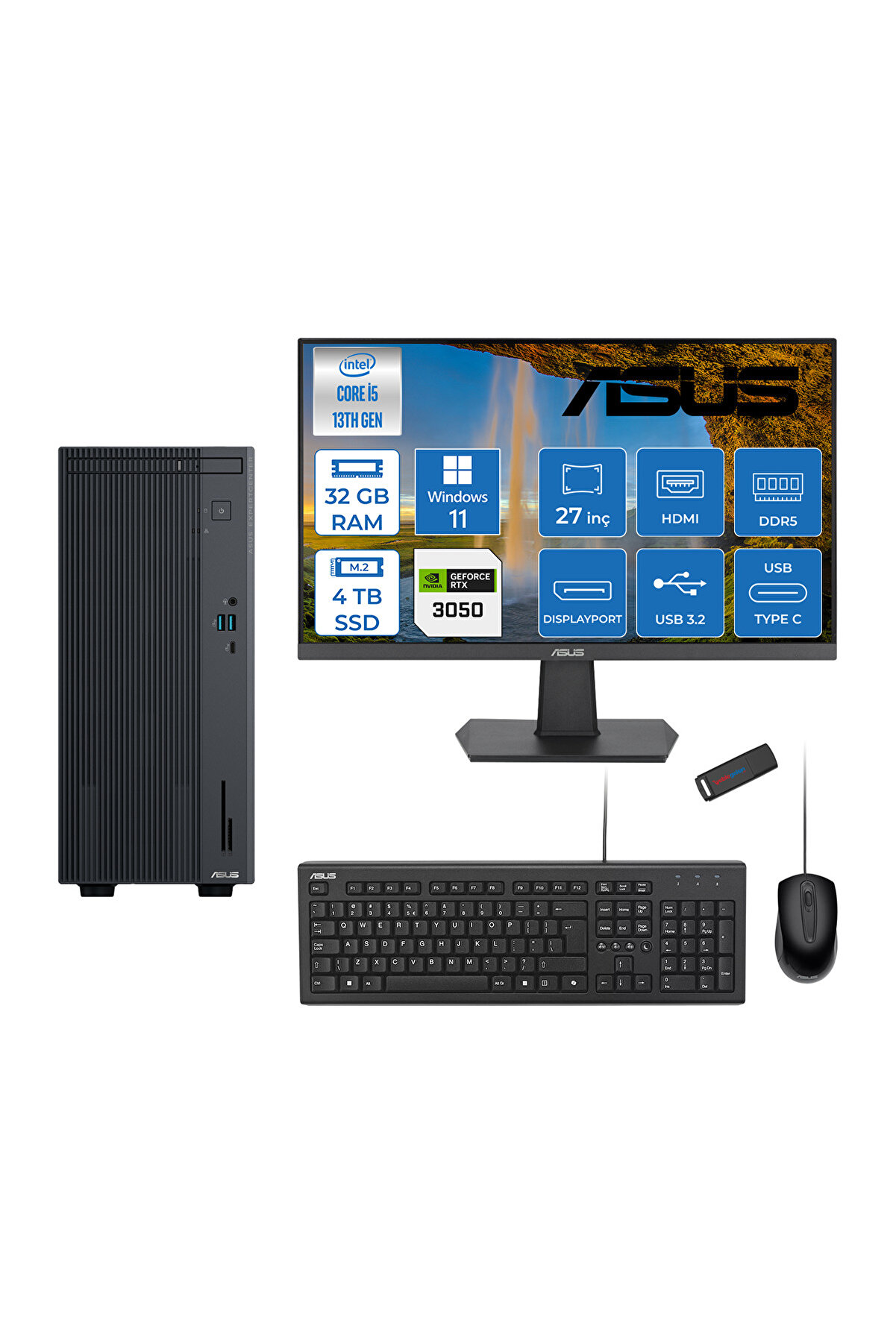 Expertcenter P500MV İ5-13420H 32GB 4tb SSD WIN11PRO 6GB/RTX3050 27