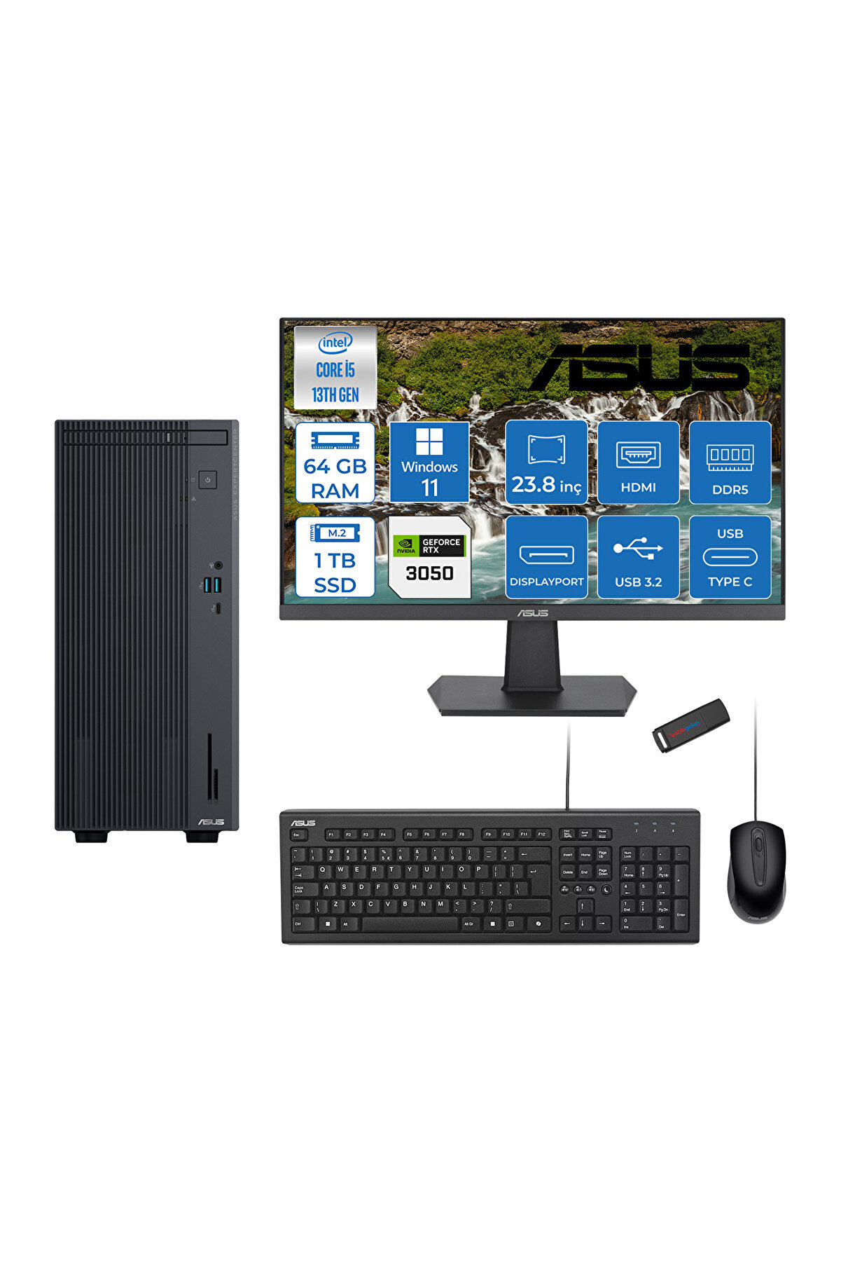 Expertcenter P500MV I5-13420H 64GB 1tb SSD WIN11PRO 6GB/RTX3050 23.8