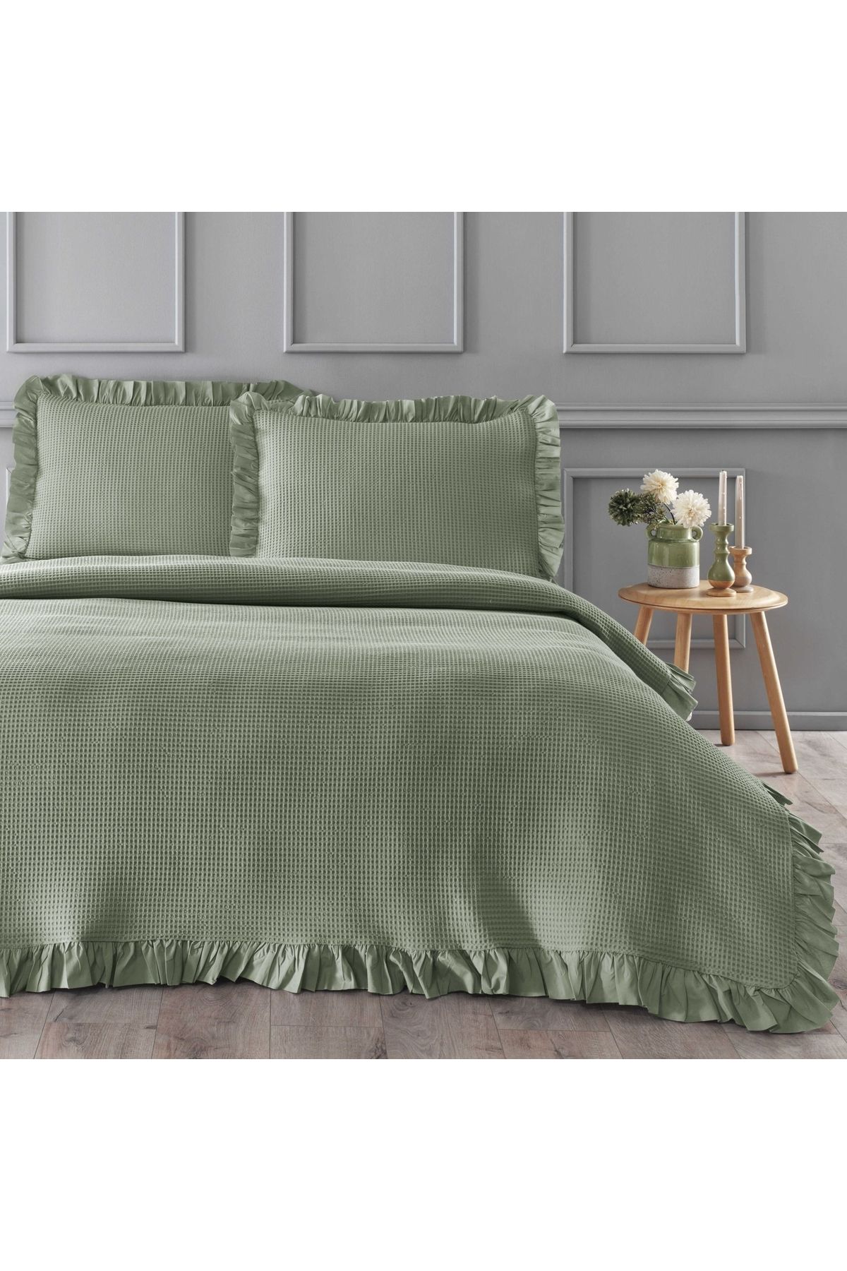 Linens Bsp Çift Kişilik Yatak Örtüsü Seti Yeşil